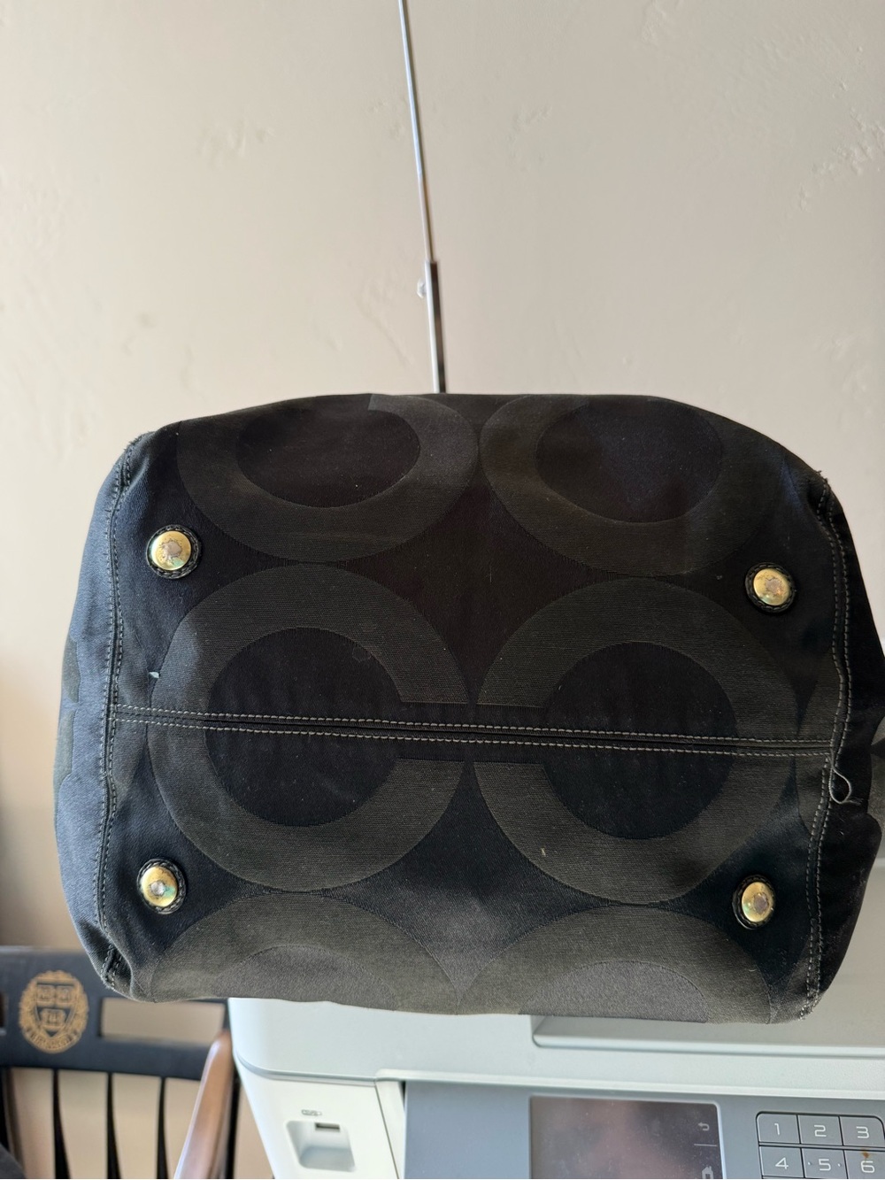 Coach Madison Op Art Black Ex-Large Tote #13001 - Picture 8 of 11